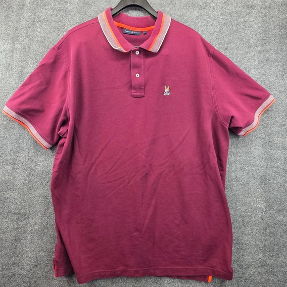 Psycho Bunny Other - Psycho Bunny Mens 3XLT Burgundy Pima Cotton Short Sleeve Polo Shirt Bunny Logo
